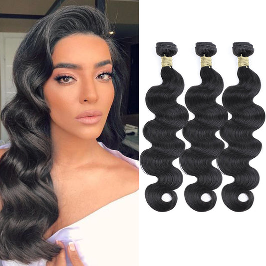 Body Wave Virgin Human Hair 3 Bundles Natural Black