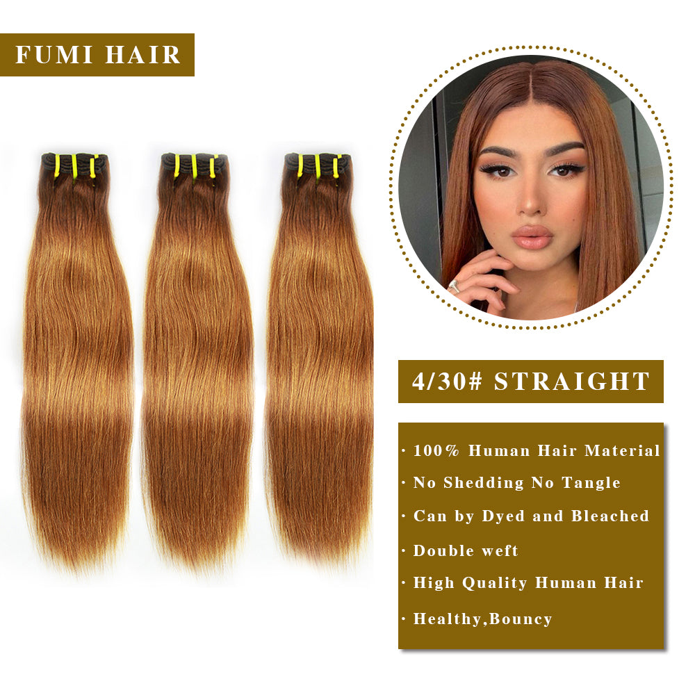 4/30# Straight Fumi Hair 3 Bundles Hair Weaves