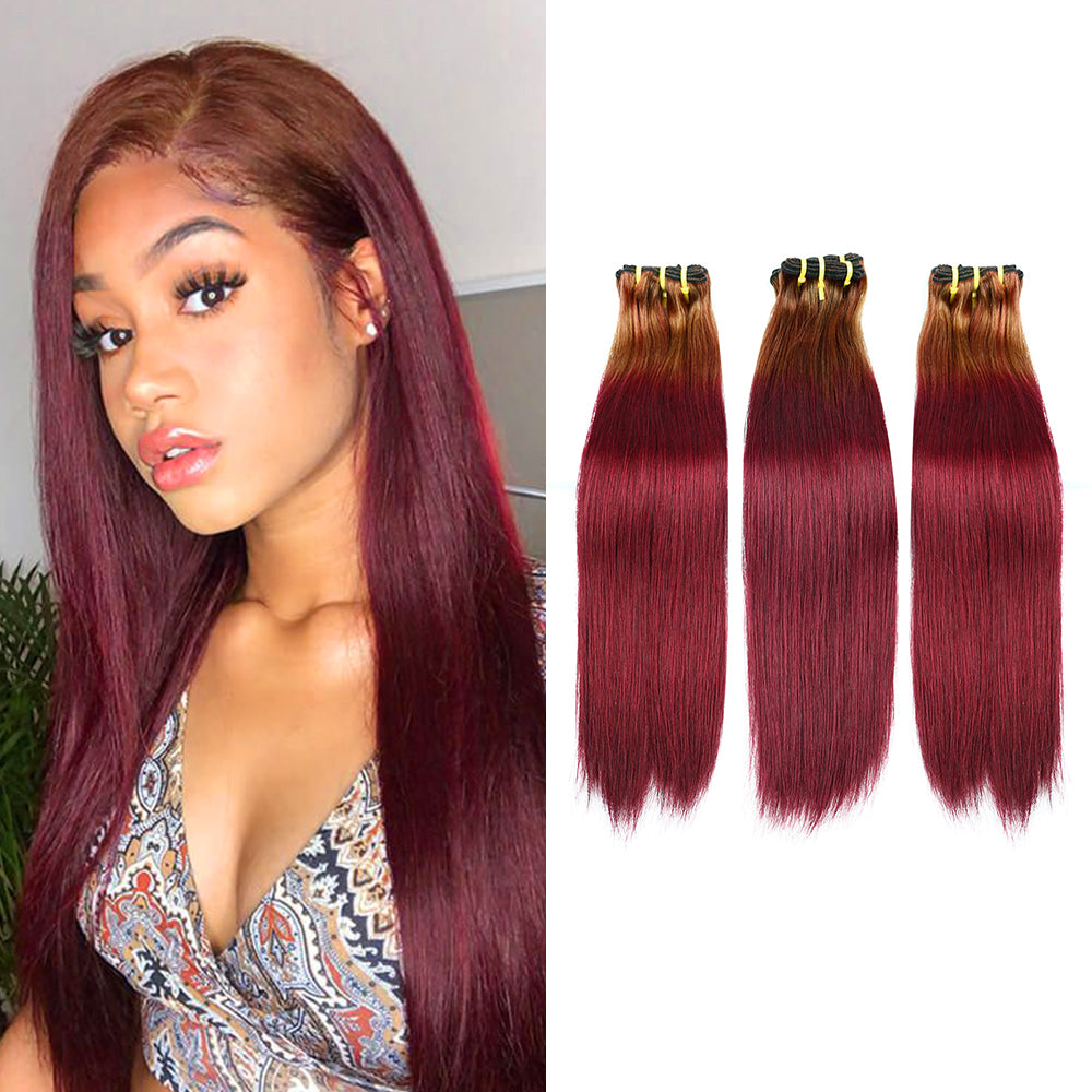 4/99J# Straight Fumi Hair 3 Bundles Hair Weaves