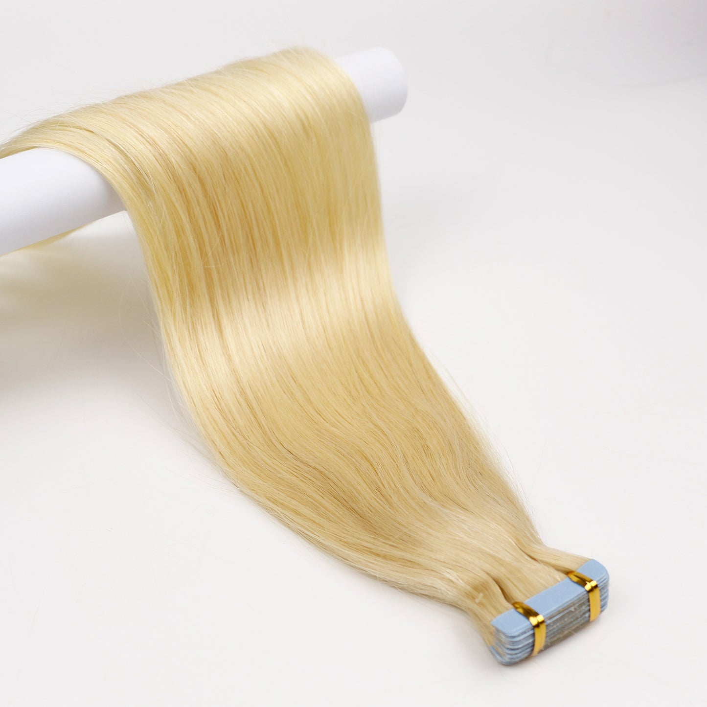 Blonde Virgin Human Hair Straight Tape In Hair Extension