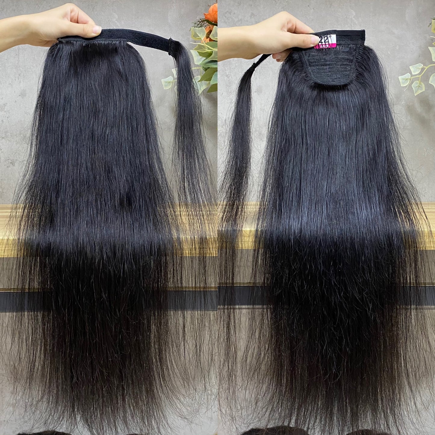 Nature Black Straight Remy Human Ponytail Hair