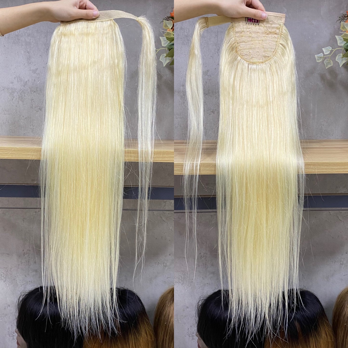 Blonde Straight Remy Human Ponytail Hair