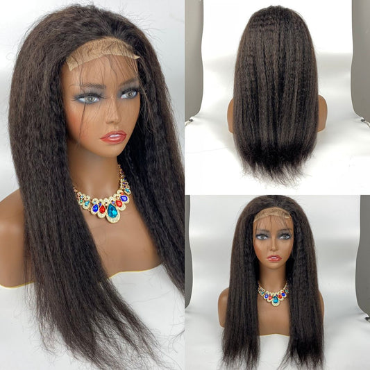 Future 4x4 Lace kinky Straight Wigs Remy Human Hair