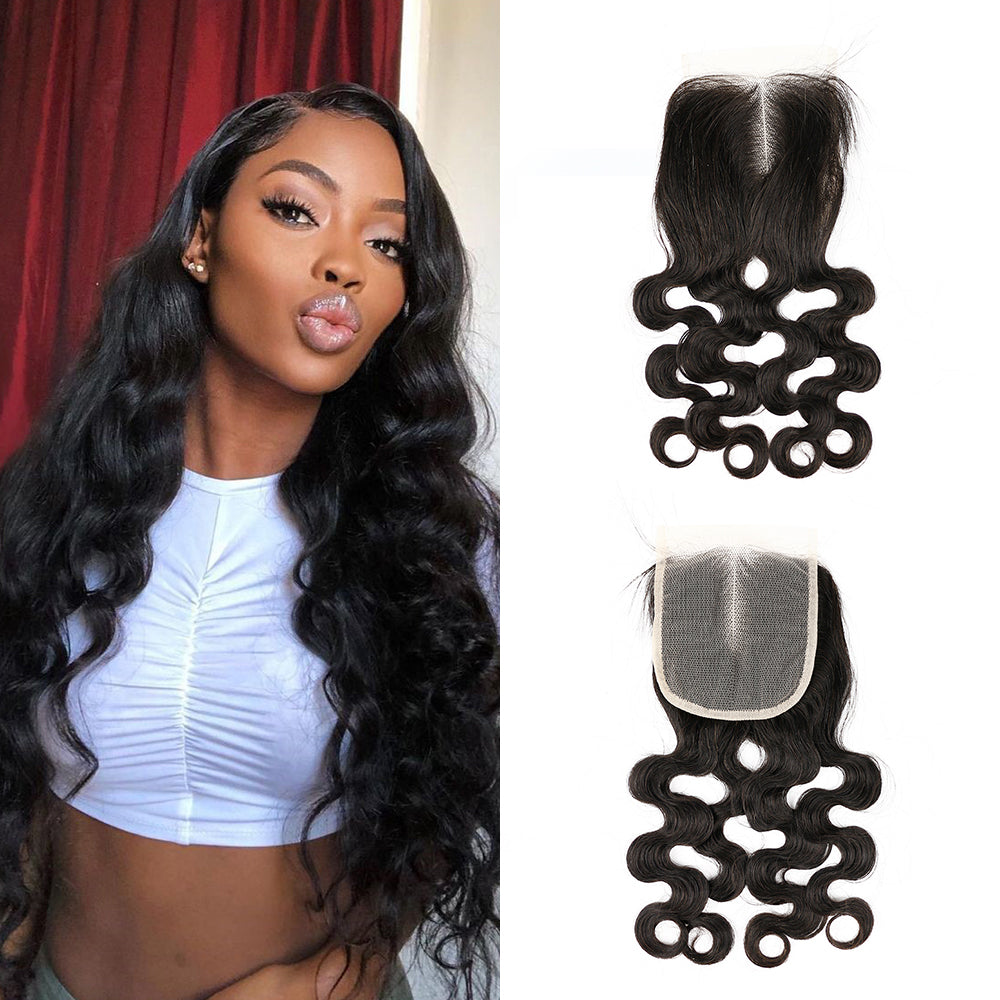 1b# Body Wave Fumi Hair 4x4 Lace Closure Natural Black