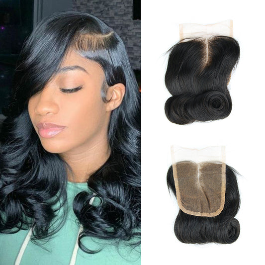 1b# Egg Curly Fumi Hair 4x4 Lace Closure Natural Black