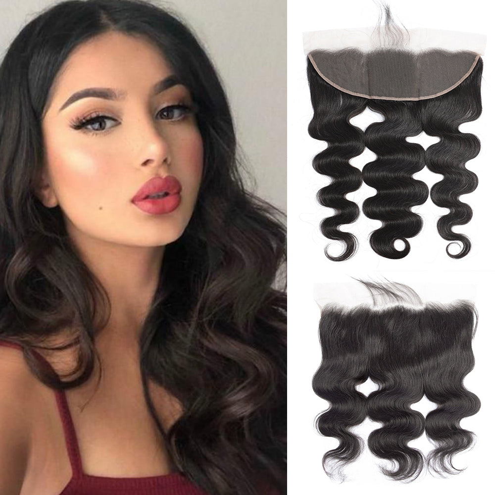 Body Wave 100% Human Hair 13x4 Lace Frontal Natural Black