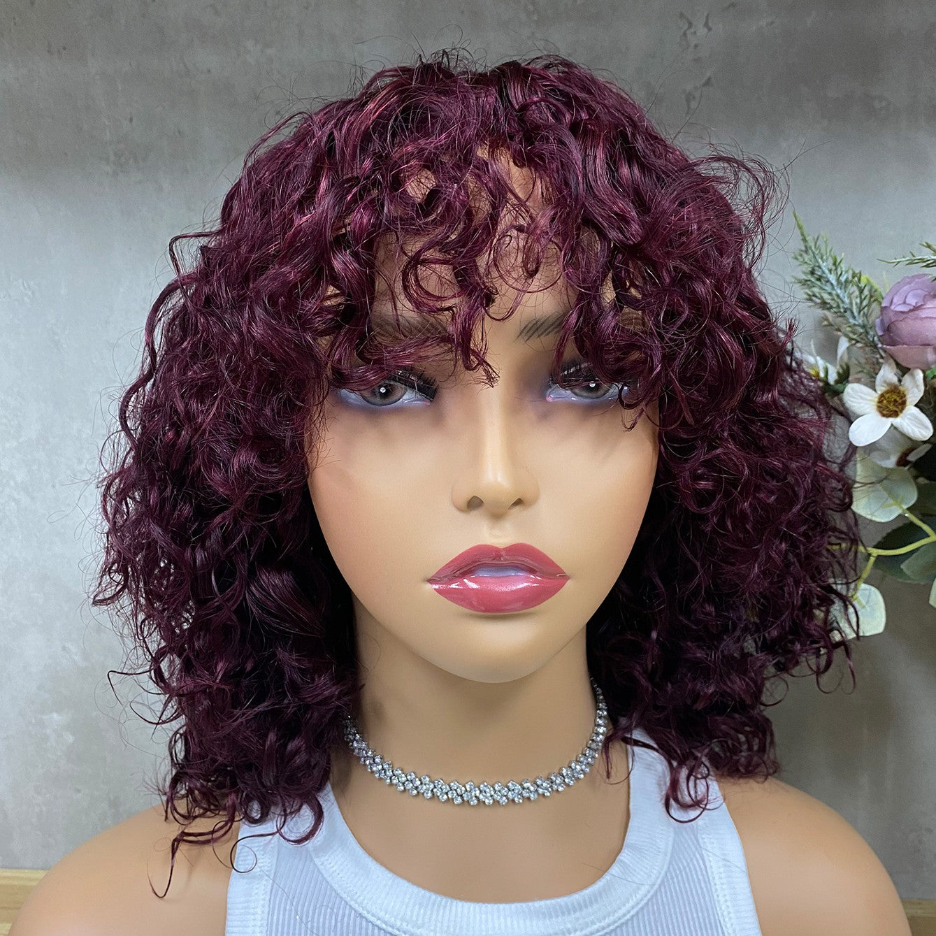 Special Color Virgin Hair Water Wave Bob Wig