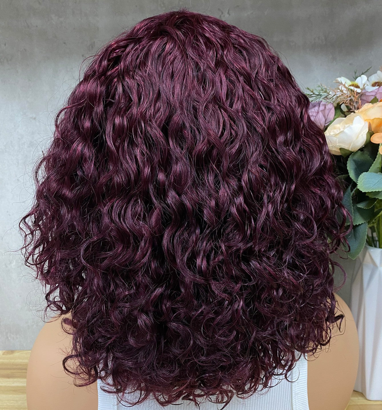 Special Color Virgin Hair Water Wave Bob Wig