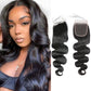 Body Wave 100% Human Hair 4x4 Lace Closure Natural Black