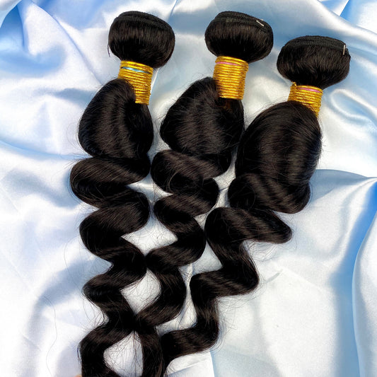 Loose Wave 100% Human Hair 3 Bundles Natural Black