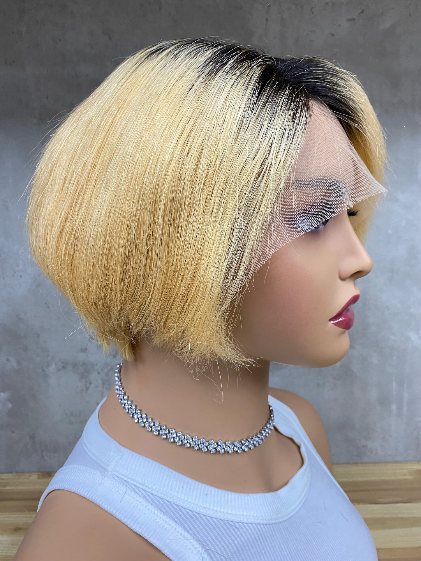 High Quality T-Part Frontal Remy Human Hair Pixie Cut Wigs