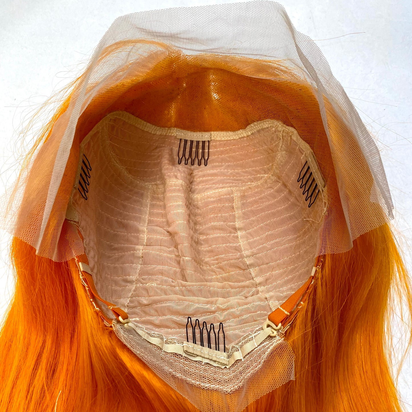 Special Remy Human Color Hair Staight Orange Bob Wig