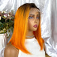 Special Remy Human Color Hair Nature/Orange Bob Wig