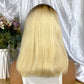 Special Remy Human Color Hair Staight Brown/Blonde Bob Wig