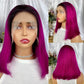 Special Remy Human Color Hair Nature/Fuchsia Bob Wig