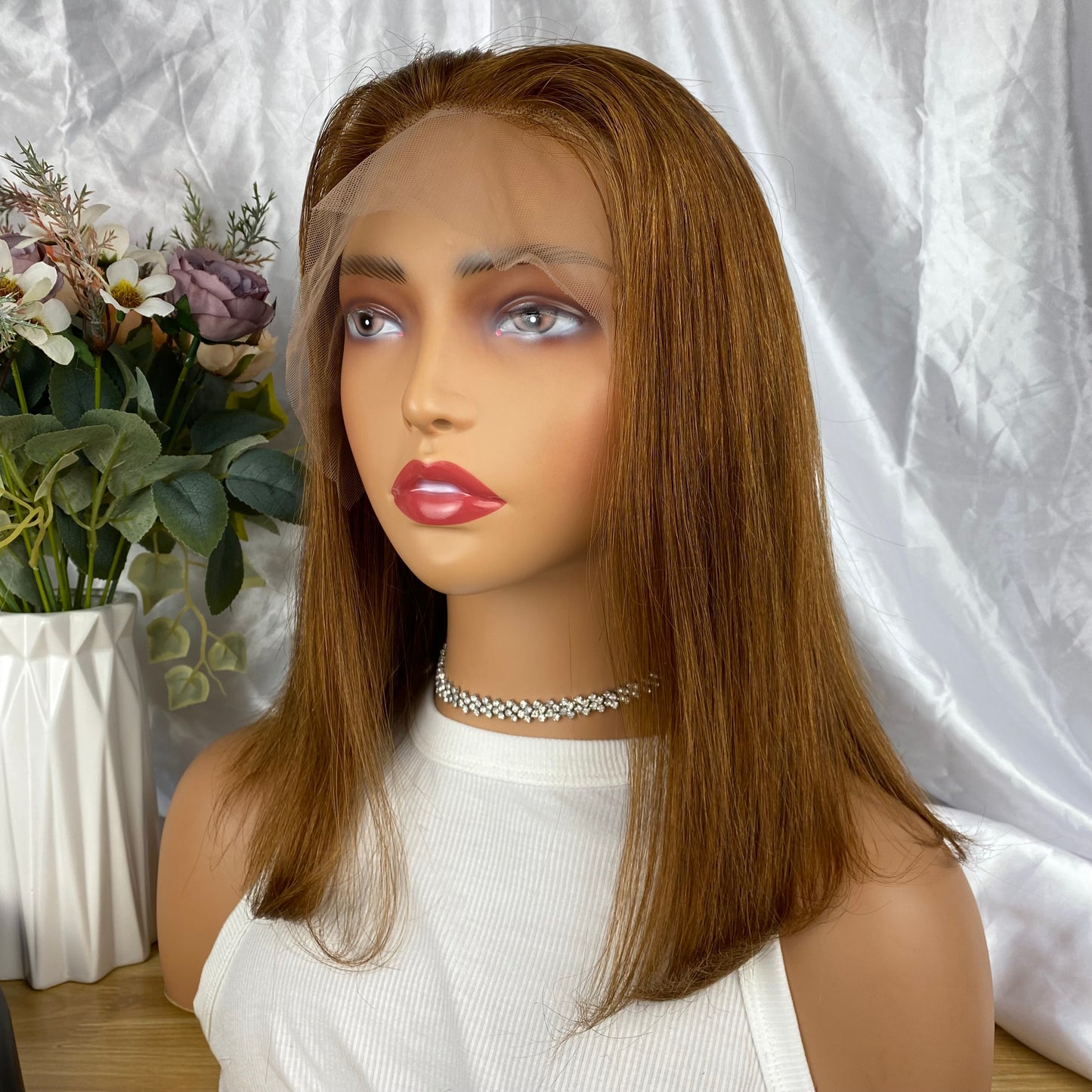 Special Remy Human Color Hair Honey Brown Bob Wig