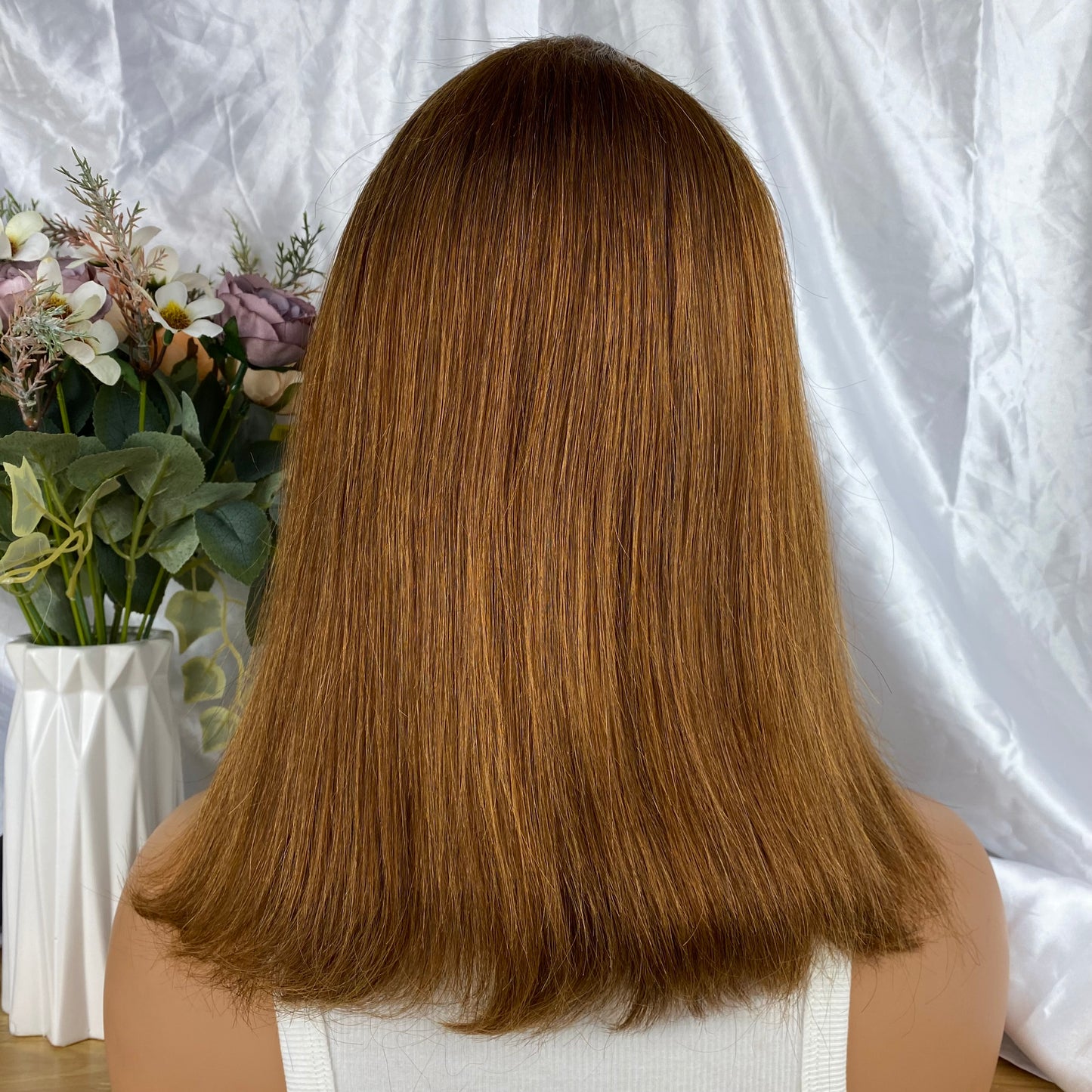 Special Remy Human Color Hair Honey Brown Bob Wig