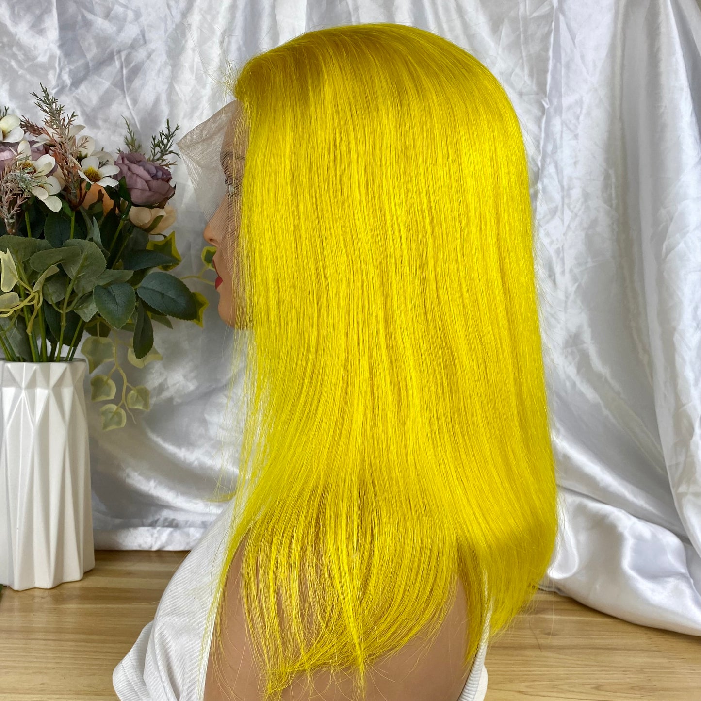 Special Remy Human Color Hair Yellow Bob Wig