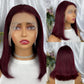 Special Remy Human Color Hair Burgundy Bob Wig