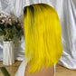 Special Remy Human Color Hair Nature/Yellow Bob Wig