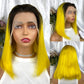 Special Remy Human Color Hair Nature/Yellow Bob Wig