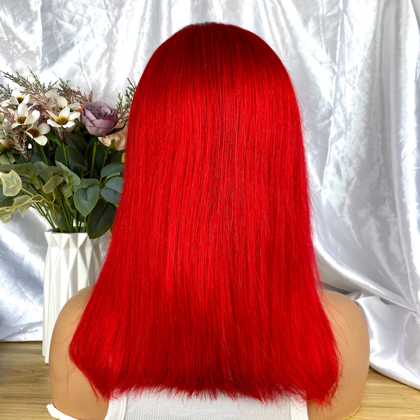 Special Remy Human Color Hair Red Bob Wig