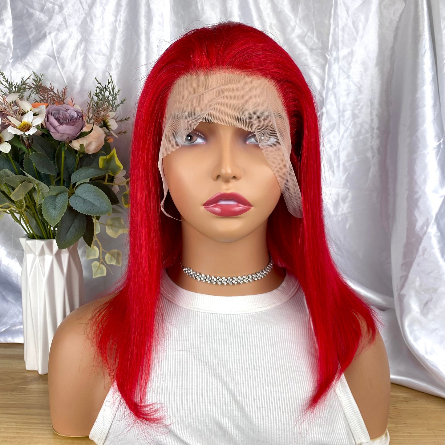 Special Remy Human Color Hair Red Bob Wig