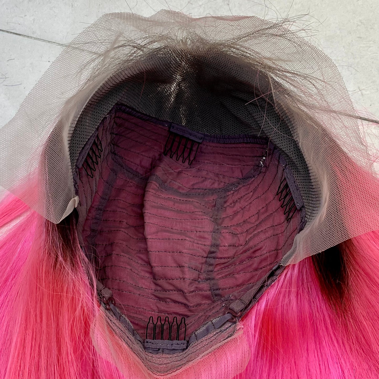 Special Remy Human Color Hair Nature/Pink Bob Wig