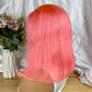 Special Remy Human Color Hair Pink Bob Wig