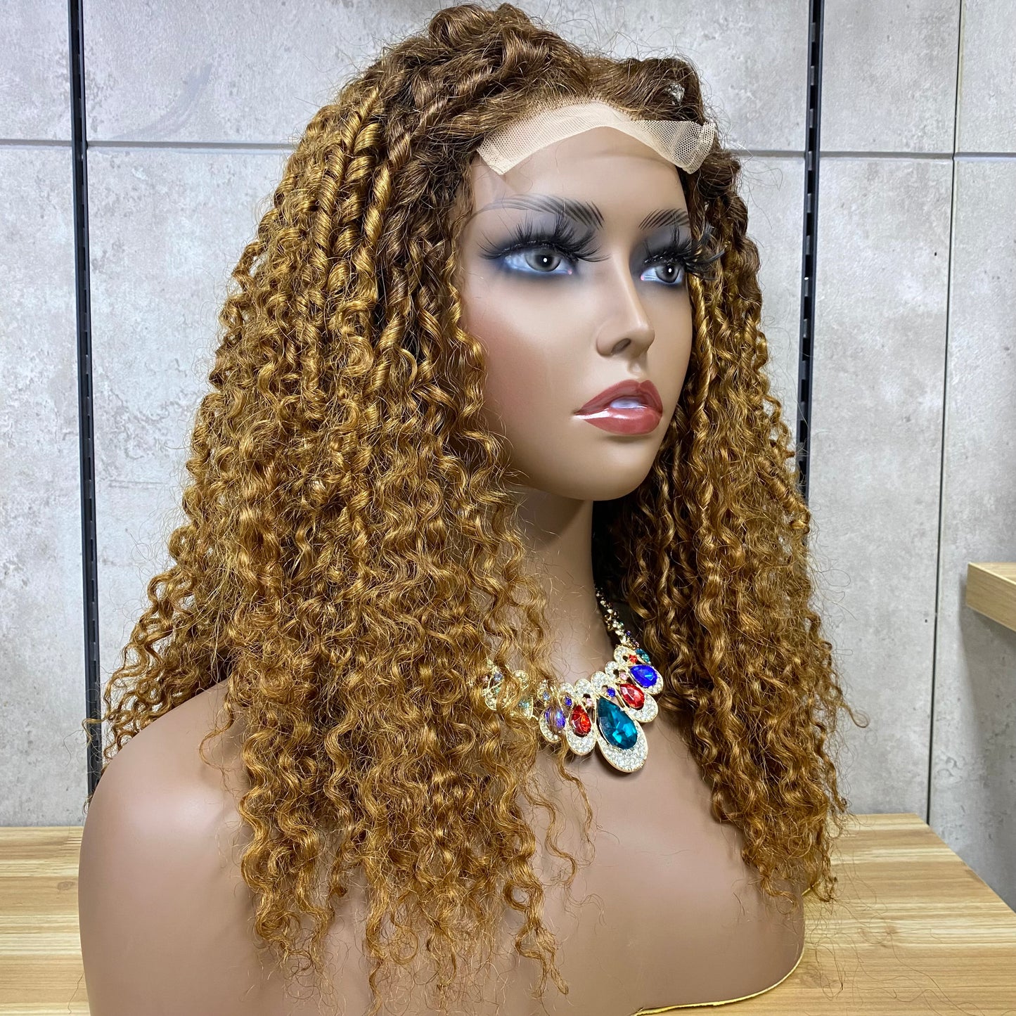 High Light Piano Fumi Human Hair Pissy Curly Wig