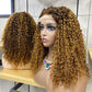 High Light Piano Fumi Human Hair Pissy Curly Wig