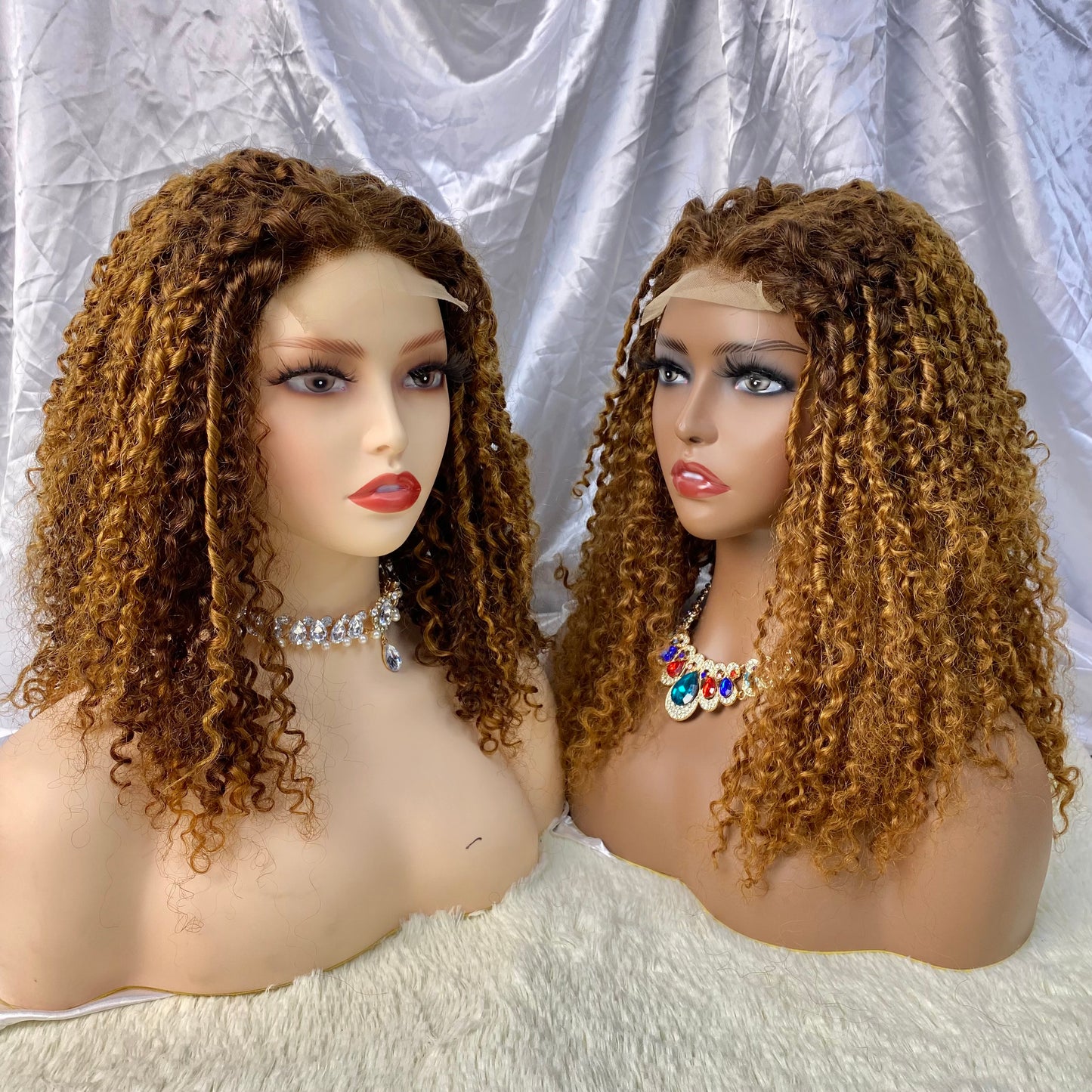 High Light Piano Fumi Human Hair Pissy Curly Wig