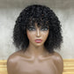 Nuture Kinky Curly Human Hair Fringe Wig