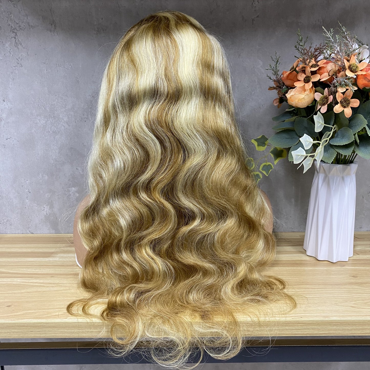 High Quality Mix Brown Blonde 13x4 Lace Frontal Remy Human Hair Body Wave Wigs