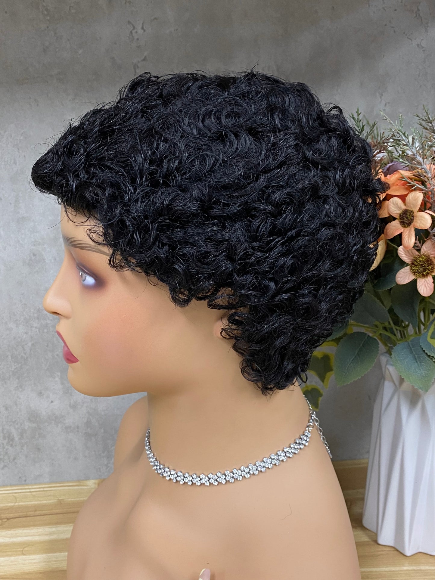 Special Texture Remy Human Hair Wool Curly Wig