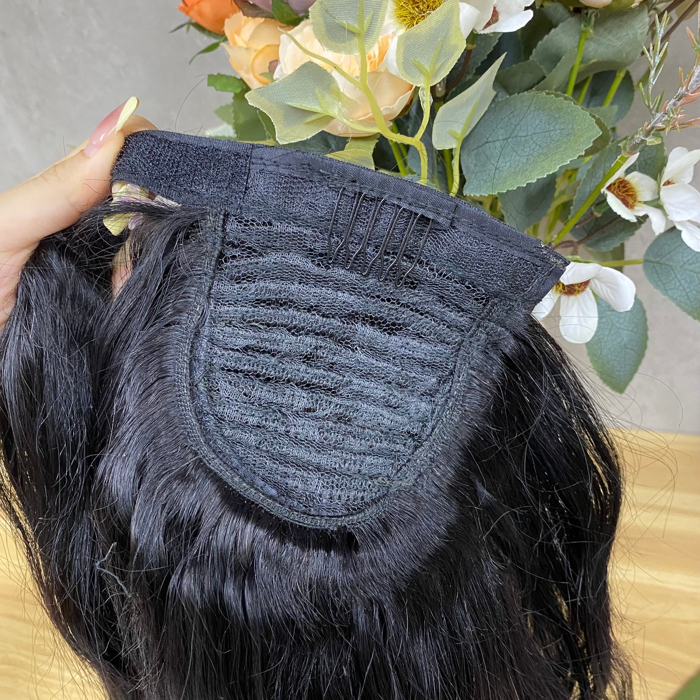 Nature Black Body Wave Remy Human Ponytail Hair