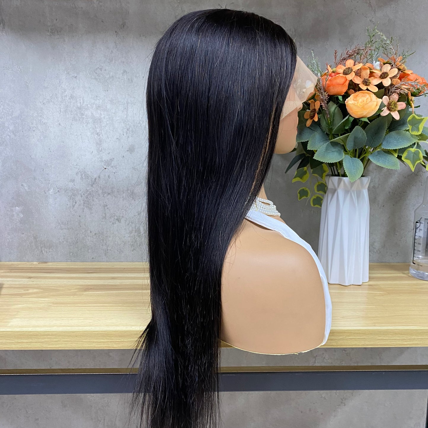 Nature Black Straight 13x4 T-Part Lace Frontal Remy Human Hair Wig