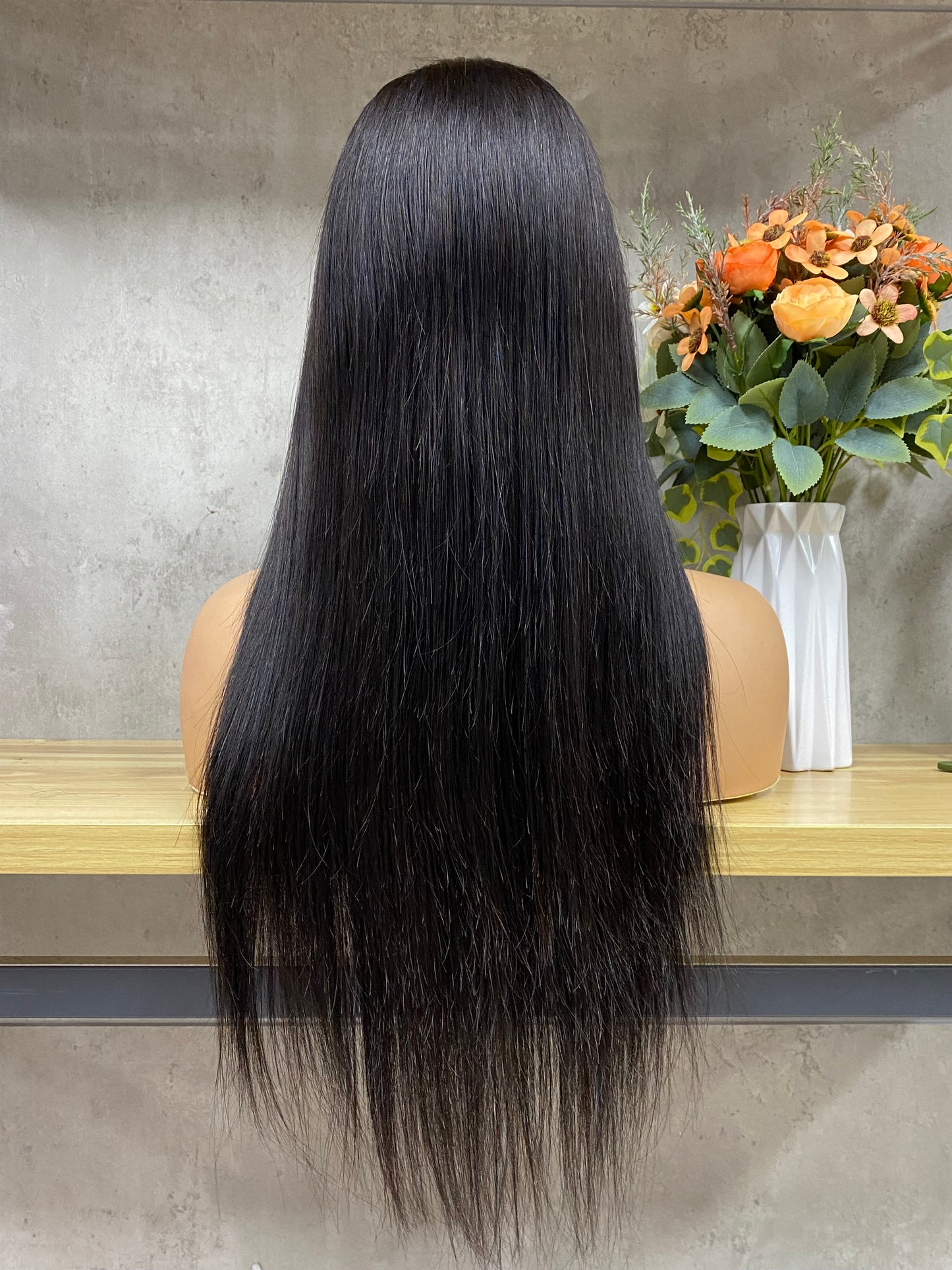 Nature Black Straight 13x4 T-Part Lace Frontal Remy Human Hair Wig