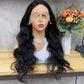 Nature Black Body Wave 13x4 T-Part Lace Frontal Remy Human Hair Wig