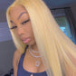 Blonde Virgin Human Hair Straight Tape In Hair Extension