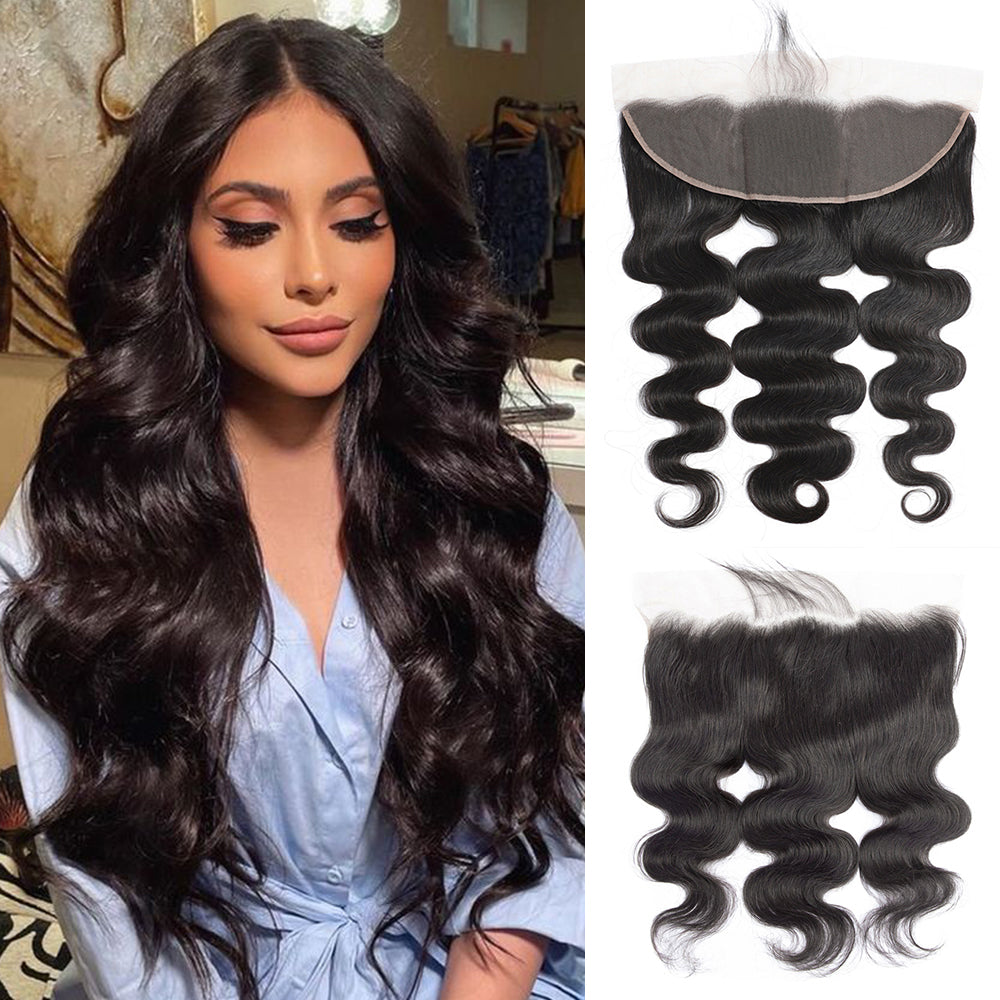 Body Wave Virgin Human Hair 13x4 Lace Frontal Natural Black