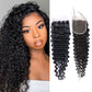 Deep Wave 100% Human Hair 4x4 Lace Closure Natural Black