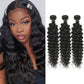 Deep Wave Remy Human Hair 3 Bundles Natural Black