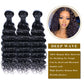 Deep Wave Remy Human Hair 3 Bundles With 4x4 Lace Closure Natural Black