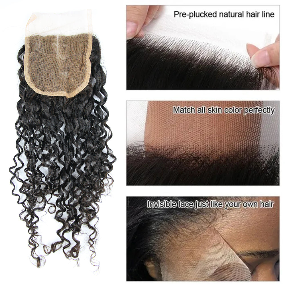 1b# Pissy One Fumi Hair 4x4 Lace Closure Natural Black