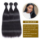 Natural Black Straight 4 Bundles With 13x4 Lace Frontal Packet Hair（5PCS）